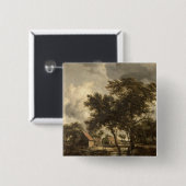 De watermolen, c.1660 vierkante button 5,1 cm (Voorkant /achterkant)