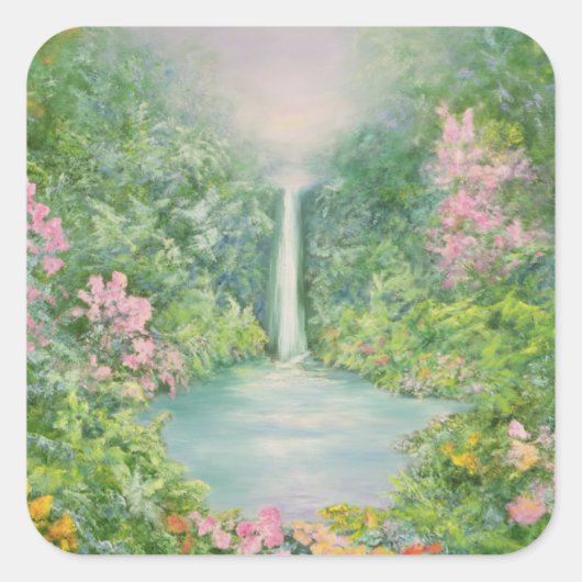 De waterval 1997 vierkante sticker (Voorkant)