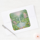 De waterval 1997 vierkante sticker (Envelop)