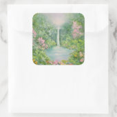 De waterval 1997 vierkante sticker (Tas)