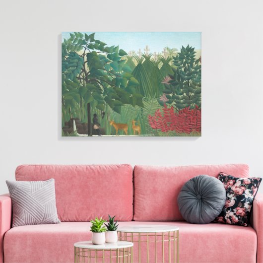 De waterval van Henri Rousseau,  kunst Canvas Afdruk (Insitu (Woonkamer))