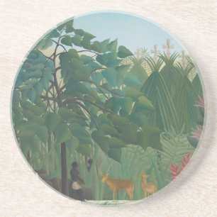 De waterval van Henri Rousseau, kunst Zandsteen Onderzetter