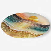 De Waterverf Beach Series Design 3 Papieren Bordje (Gekanteld)