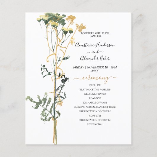 De Waterverf van de begroting Rustic Wedding Progr (Voorkant)