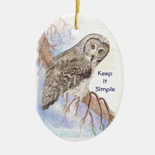 De Waterverf van de douane Owl Gedateerd houdt het Keramisch Ornament