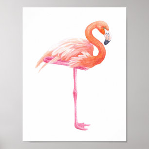 De waterverf van de flamingo poster