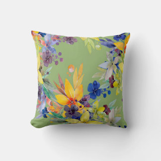 De waterverf van de tak naadloos patroon. Afbeeldi Kussen