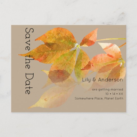 De Waterverf van de val laat Najaar Briefkaart (Voorkant)