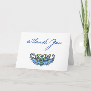 De Waterverf van de vlinder (blauw/manuscript) Bedankkaart