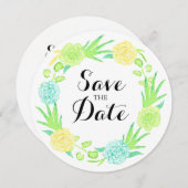 De Waterverf van de Zomer zet sparen de Datum Save The Date (Voorkant / Achterkant)