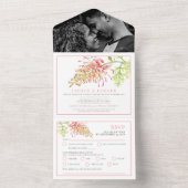 De waterverf van Grevillea Forta RSVP-opties All In One Uitnodiging (Binnen)