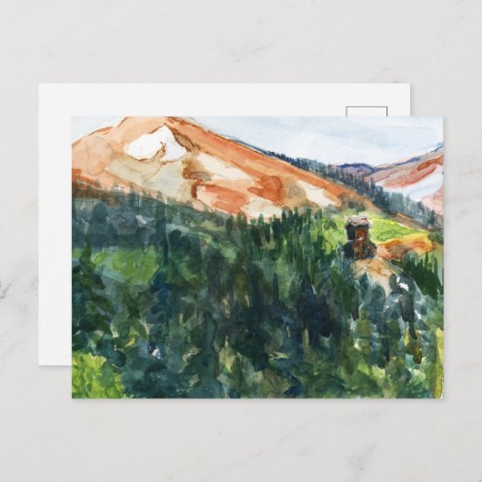 De Waterverf van het mijnbouwdistrict van Red Moun Briefkaart (Voorkant / Achterkant)