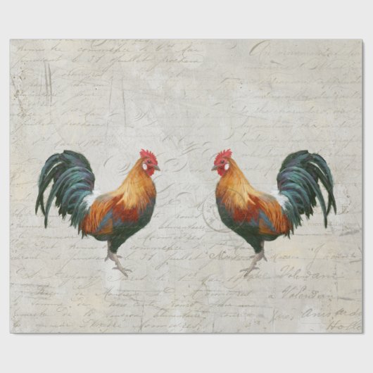 De Waterverf van Rooster Marble Script  ontkoppeli Cadeaupapier (Vlak)