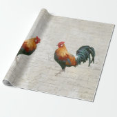 De Waterverf van Rooster Marble Script  ontkoppeli Cadeaupapier (Uitgerold)