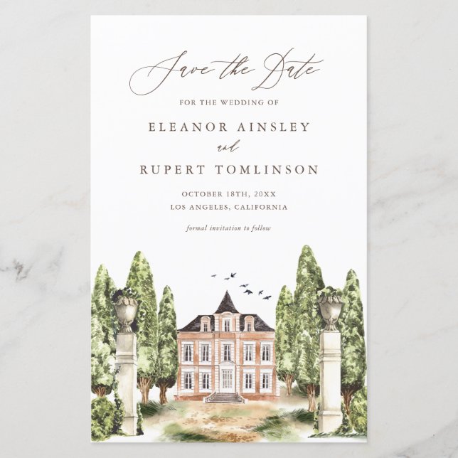 De Waterverf van Rustic de Engelse Manor sparen de (Voorkant)