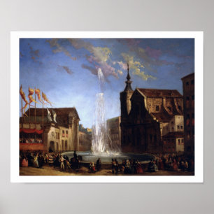 De watervoorziening van Lozoya aan de fontein van Poster