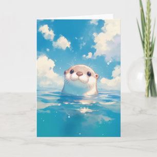 De waterwereld van een schattige otter kaart