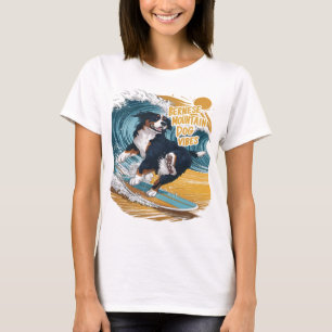 De Wave Rider Berner Mountain Dog Surfen T-shirt