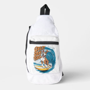 De Wave Rider Great Dane Hond Surfen Sling Bag