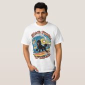 De Wave Rider Surfing Black Poodle T-shirt (Voorkant volledig)