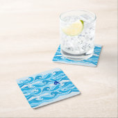 De Waves op de zeilboot Vierkante Kartonnen Onderzetter (Insitu)