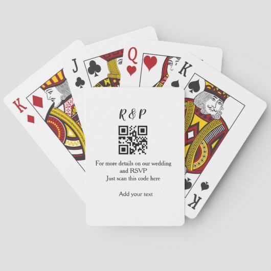 De website van het huwelijk rsvp q r code voegt na pokerkaarten (Achterkant)