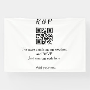 De website van het huwelijk rsvp q r code voegt na spandoek