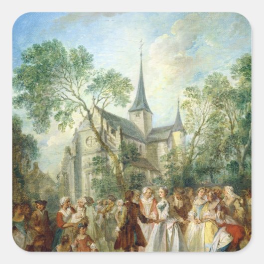 De weddenschap vierkante sticker (Voorkant)