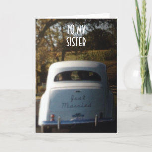 DE WEDDING AUTO "NET MARRIED" VOOR MIJN ZISTER AANKONDIGING