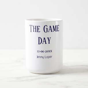 de wedstrijd dag voetbalclub wedstrijd naam jaar d koffiemok