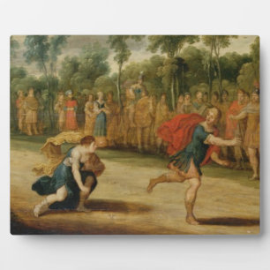 De wedstrijd van Atalanta en Hippomenes (olieverf Fotoplaat