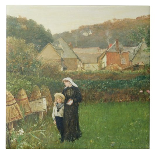 De weduwe, 1895 (olie op canvas) tegeltje (Voorkant)