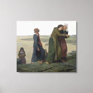 De weduwe of de familie van de vissers canvas afdruk