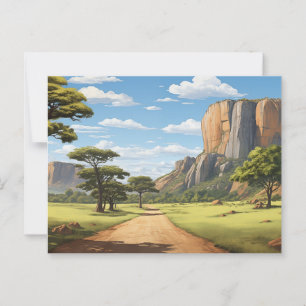 De weg door Zimbabwe Briefkaart
