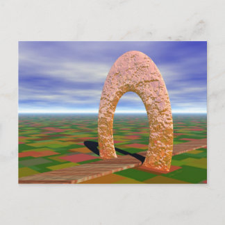 De weg minder getrapt, Abstracte boog, landbouwgro Briefkaart