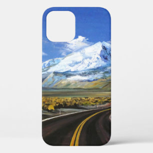 de weg naar de bergen - olie die asfalt schildert iPhone 12 hoesje