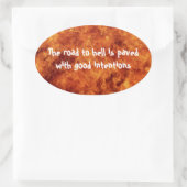 De weg naar de hel Oval Stickers (Tas)