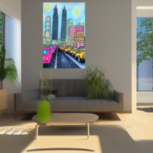 De weg naar de hoofdstad AI Art Poster