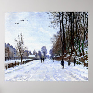 De weg naar het Boerderij Saint-Siméon in de winte Poster