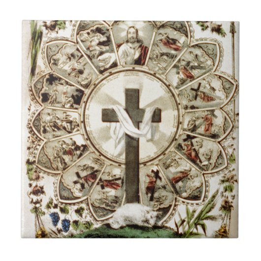 De weg naar het Heilige Kruis Tegeltje (Voorkant)