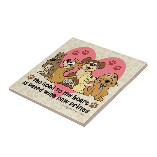 De weg naar mijn harthond schildert afdrukken tegeltje (Zijkant)