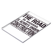 de weg naar succes wordt altijd in aanbouw notitieboek (Linkerzijde)