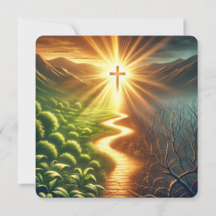 De weg van licht en schaduw Inspirerend begroeting Feestdagenkaart