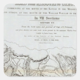 De weg van Missouri naar Oregon Vierkante Sticker