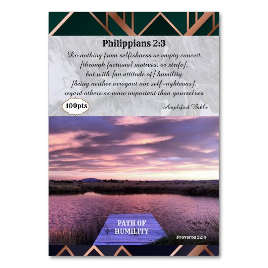 De weg van nederigheid Game Kaart (Achterkant)