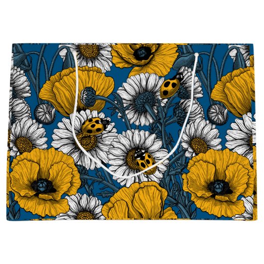 De weide is geel en blauw groot cadeauzakje (Voorkant)