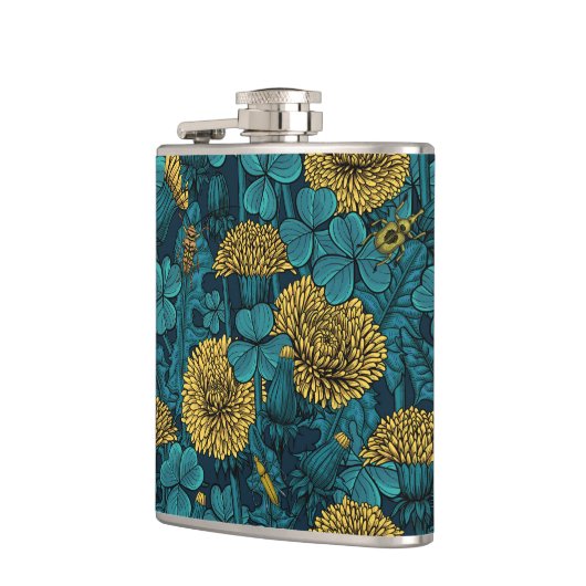 De weide is geel en blauw heupfles (Links)