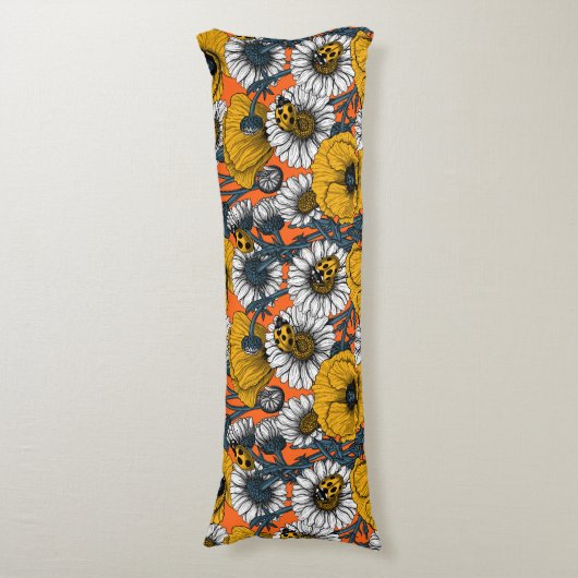 De weide is geel en blauw lichaamskussen (Voorkant Verticaal)