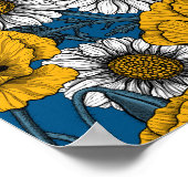 De weide is geel en blauw poster (Hoek)