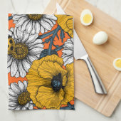 De weide is geel en blauw theedoek (Quarter Fold)